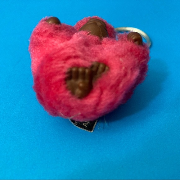 Collectible Vintage Kipling Pink Plush Fuzzy Gorilla Keychain Charm Anna Lucia - Picture 4 of 5